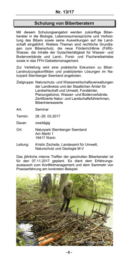 Information aus dem Jahresprogramm
