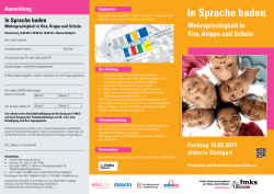 In Sprache baden - Mehrsprachigkeit in Kita, Krippe, Schule