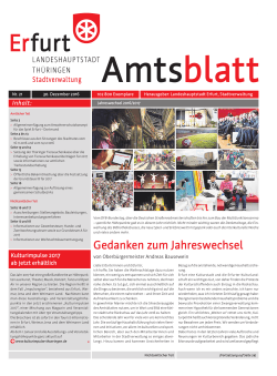 Amtsblatt Nr. 21 vom 30.12.2016 der Landeshauptstadt Erfurt