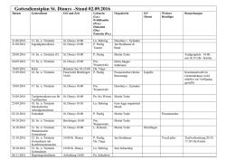 Gottesdienstplan St. Dionys &ndash;Stand 02.09.2016