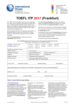 TOEFL ITP 2017 (Frankfurt)