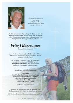 Fritz Götzenauer - Bestattung Haider