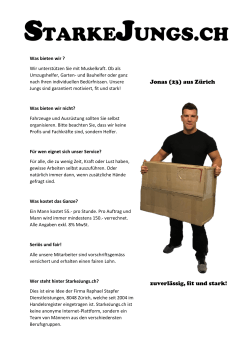 Jonas (23) aus Zürich zuverlässig, fit und stark!