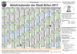 Abfuhrkalender der Stadt Brilon 2017