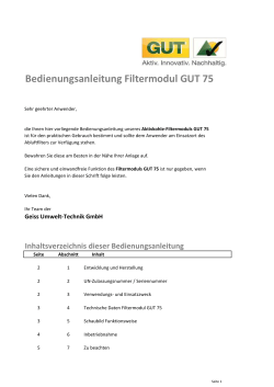 Bedienungsanleitung GUT 75 - Geiss Umwelt Technik GmbH