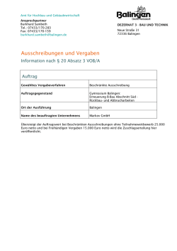 Gymnasium Balingen - Erneuerung B-Bau Abschnitt S&uuml;d