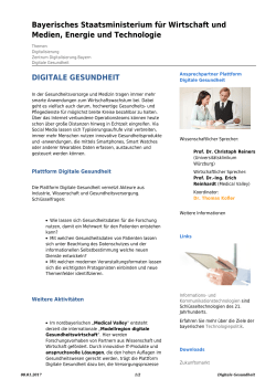 Digitale Gesundheit - Bayerisches Staatsministerium f&uuml;r Wirtschaft