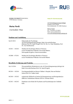 Curriculum Vitae - Ruhr