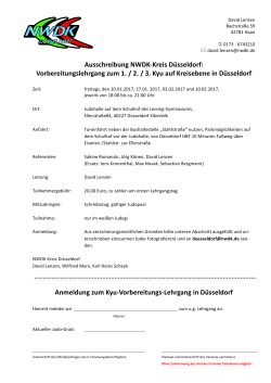 Ausschreibung NWDK-Kreis Düsseldorf: Vorbereitungslehrgang