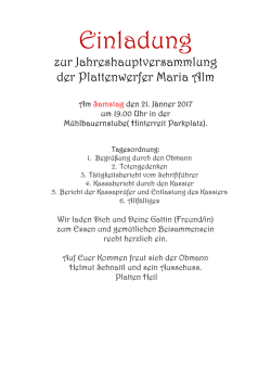 Jahreshauptversammlung PWV Maria Alm 2017