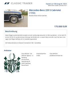 Mercedes-Benz 220 S Cabriolet (1958) 175.000 EUR