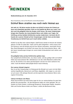 Eichhof Biere strahlen neu noch mehr Heimat aus