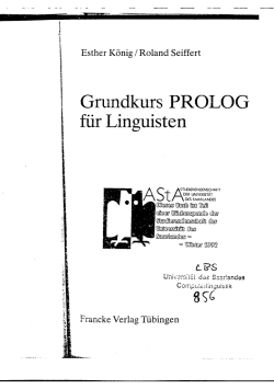 Grundkurs PROLOG f&uuml;r Linguisten