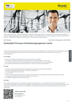 Embedded Firmware Entwicklungsingenieur Job in Nürnberg