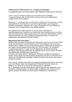 Ottenbacher Nachwuchs im Jungpontonierlager