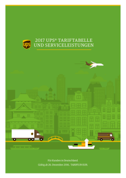 UPS Tariftabelle - A+D Logistik GmbH