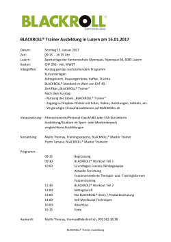 BLACKROLL® Trainer Ausbildung in Luzern am 15.01.2017