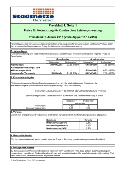 Netznutzung für Kunden ohne Leistungsmessung, gültig ab 01.01