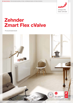 Produktdatenblatt Zehnder Zmart Flex cValve