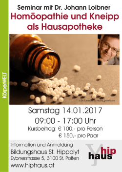 Hom&ouml;opathie und Kneipp als Hausapotheke