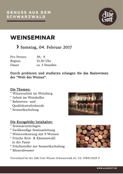 Weinseminar - Sasbachwalden