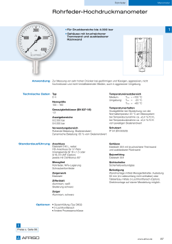 Rohrfeder-Hochdruckmanometer