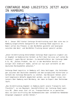 Contargo Road Logistics jetzt auch in Hamburg