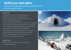 Build your own Igloo Zermatt - Iglu-Dorf