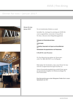 Dinner for two &ndash; Januar