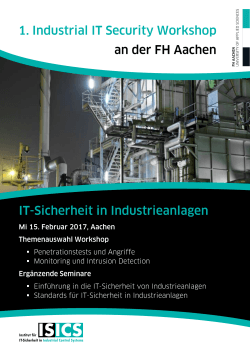 Work[...] - Institut für IT-Sicherheit in Industrial Control Systems