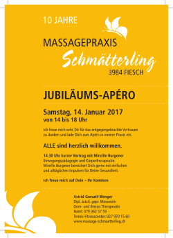 Jubiläums-Apéro - massage