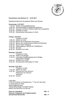 Informationen Br&uuml;ssel-Reise - beim Blasmusikverband Rems