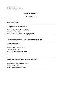 Klausurtermine WS 2016/17 - Lehrstuhl für Öffentliches Recht