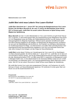 Judith Bieri wird neue Leiterin Viva Luzern Eichhof