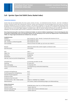 Sprinter Open End SMI® (Swiss Market Index) - Derinet