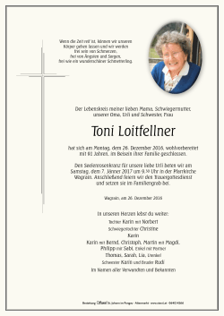 Toni Loitfellner - Bestattung Sterzl