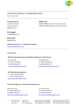 KONTAKTDATENBLATT LANDWÄRME GMBH