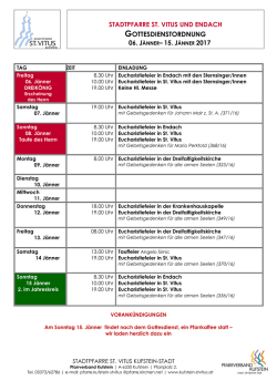 stadtpfarre st. vitus und endach gottesdienstordnung 30. dezember