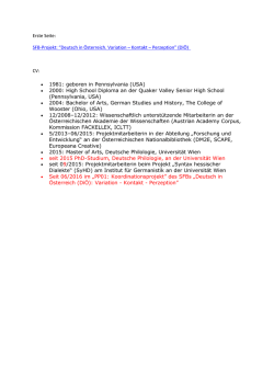 Curriculum Vitae - Institut für Germanistik