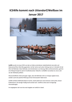 ICE4life kommt nach Uttendorf/Wei&szlig;see im Januar 2017