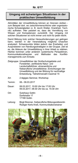 Information aus dem Jahresprogramm
