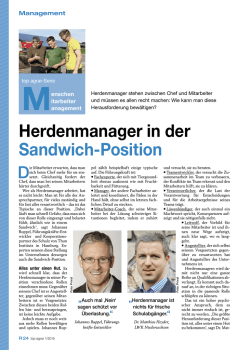 Herdenmanager in der Sandwich-Position
