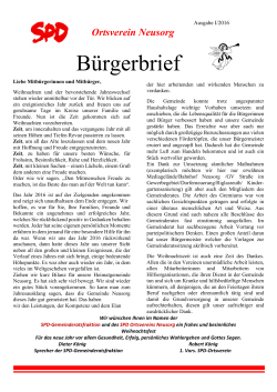 Bürgerbrief - SPD Ortsverein Neusorg