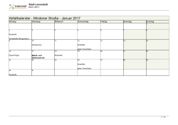 Abfallkalender - Mindener Straße - Januar 2017