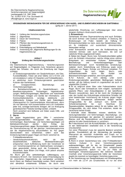 IV. Erg&auml;nzende Hagel - Die &Ouml;sterreichische Hagelversicherung