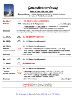 Gottesdienstordnung