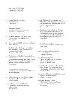 INHALTSVERZEICHNIS TABLE OF CONTENTS