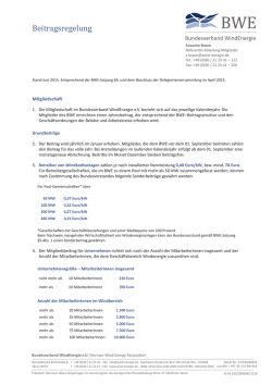 Beitragsregelung - Bundesverband WindEnergie eV