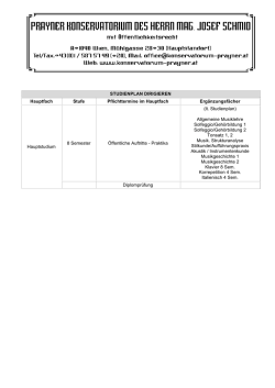 STUDIENPLAN DIRIGIEREN Hauptfach Stufe Pflichttermine im