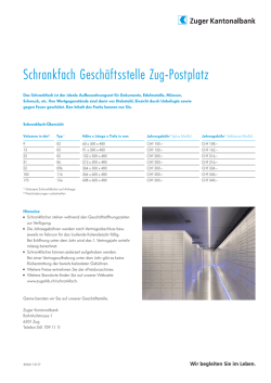 Detailübersicht Schrankfach Zug-Postplatz